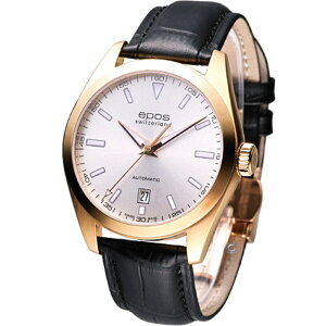 EPOS 愛寶時 錶 都會典藏 時尚機械錶(3411.131.24.18.25FB)-40mm-銀白面皮革【刷卡回饋 分期0利率】