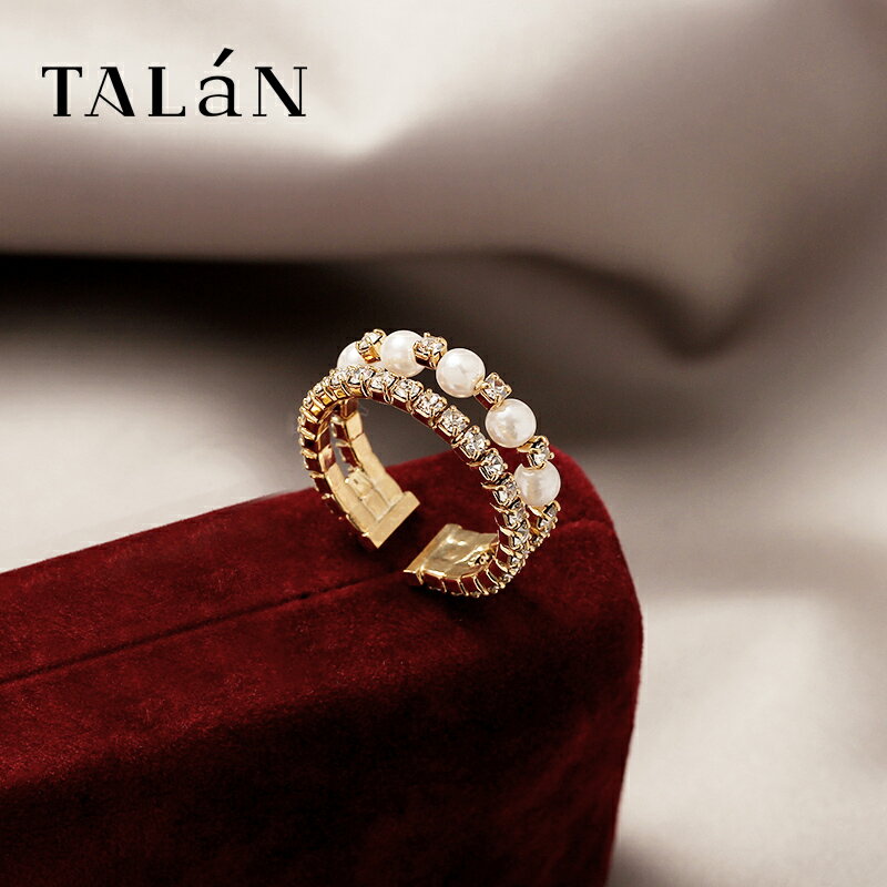 輕奢浪漫仿珍珠戒指女時尚個性小眾設計ins潮款簡約冷淡風食指環