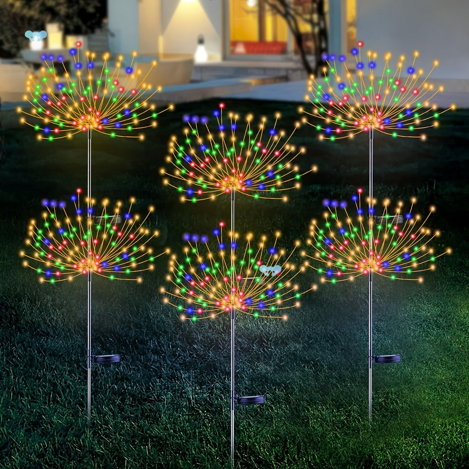 6 Pack Solar Firework Lights Solar Powered Art Stake
