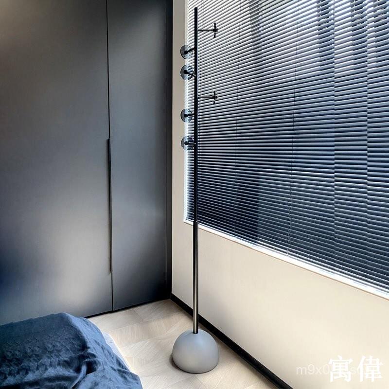 免運 輕奢衣帽架落地掛衣架水晶玻灰不佔地掛包臥室Ins現代網紅設計師貨架 掛衣架 落地衣 收納架 服飾架