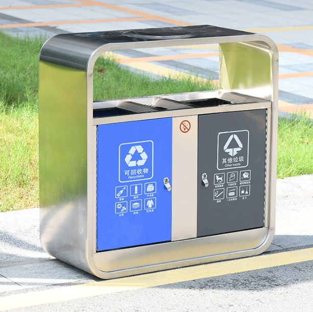 戶外垃圾桶 不鏽鋼公園小區分類大號垃圾箱物業室外雙桶環衛果皮箱