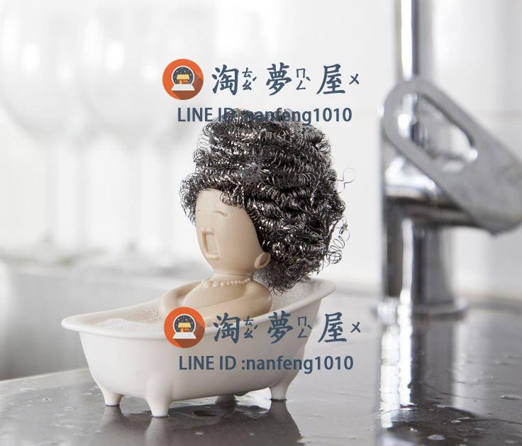 創意廚房可愛小女孩浴缸鋼絲球 清潔用品【淘夢屋】