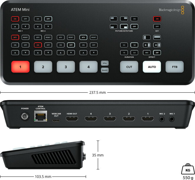 享樂攝影]Blackmagic BMD ATEM Mini HDMI 4路經濟型導播機現場製作直播