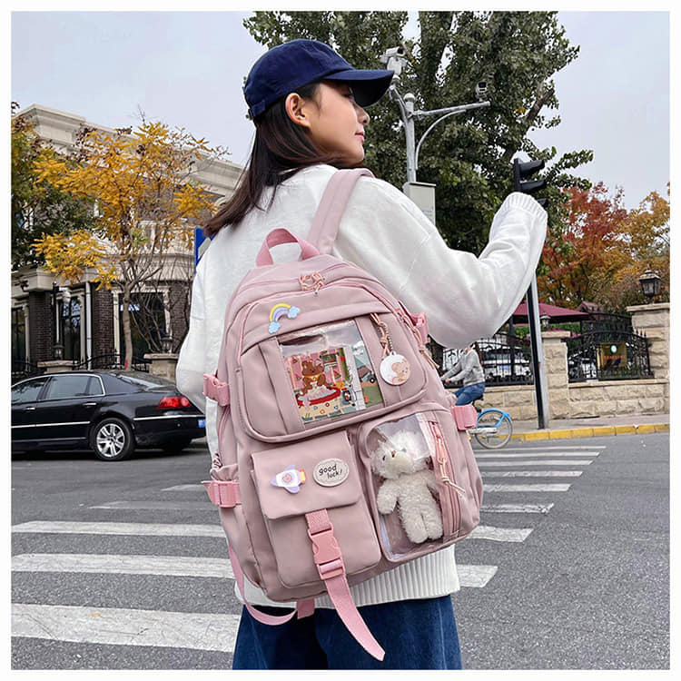 女孩風休閒多容量後背包