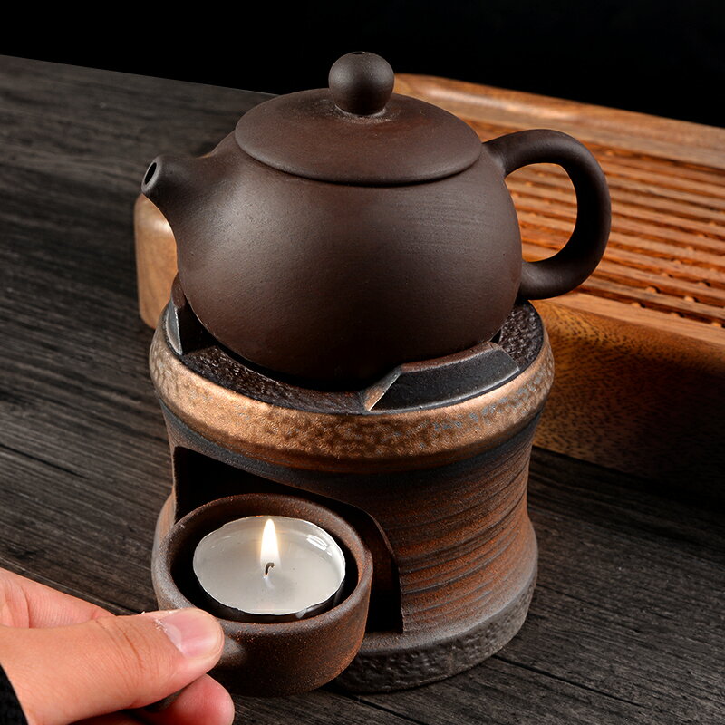 溫茶器 陶瓷蠟燭煮茶爐烤茶器溫茶器燒茶爐小型煮茶器茶壺蠟燭加熱爐底座【HZ66289】