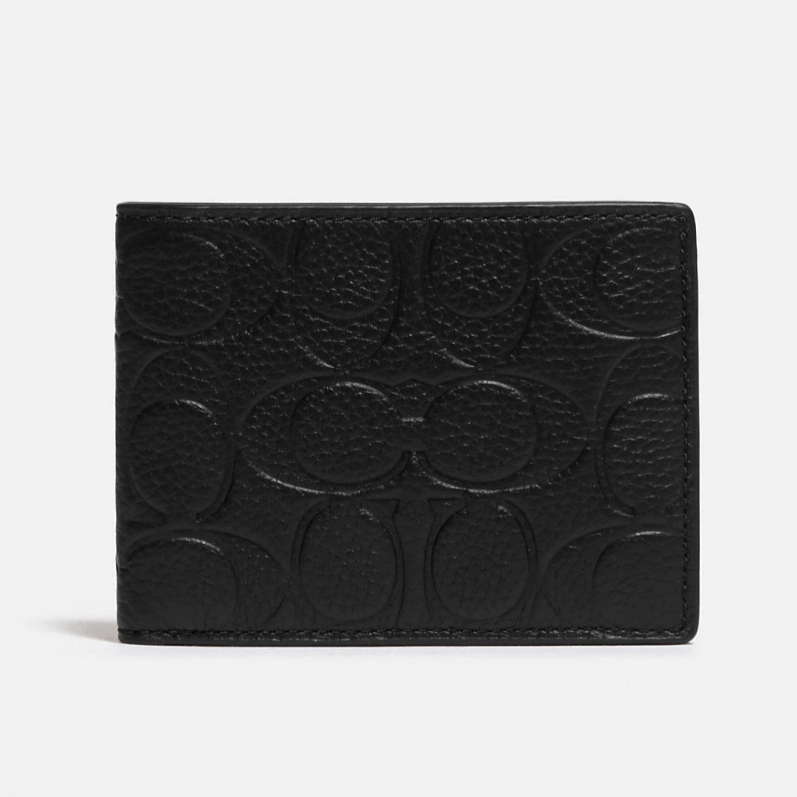 COACH短夾 Slim Billfold Wallet In Signature Leather｜618年中慶全館優惠中!!下單享9%點數回饋