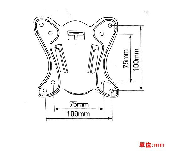 NAW-252 螢幕 壁掛架 10~27吋 螢幕可用 最大承重25KG 75x75mm / 100x100mm 壁掛 2