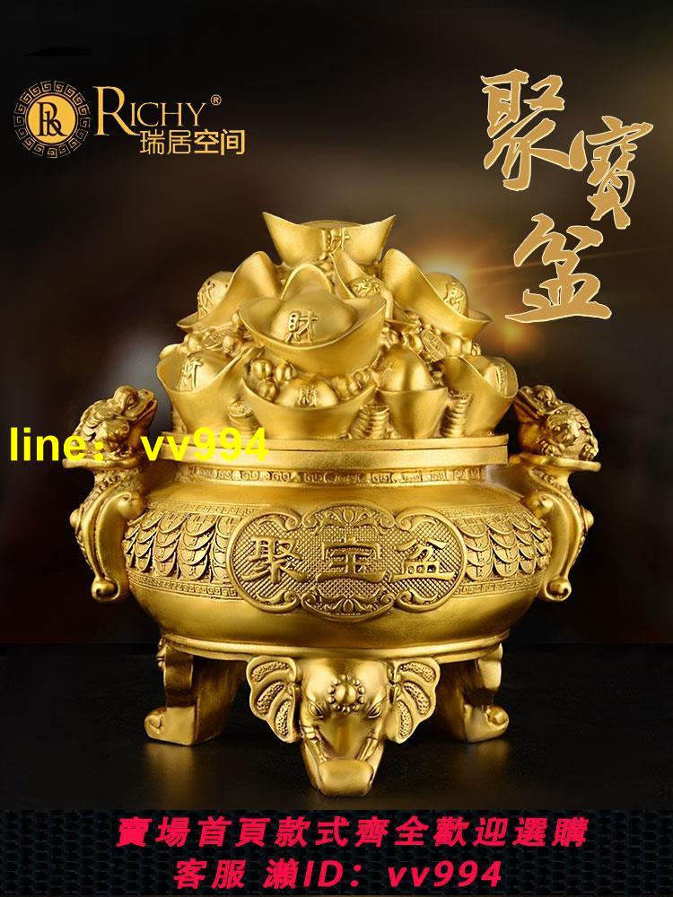 銅製 金蟾聚宝盆 招財進宝 蓋付 装飾品 工芸品 美術品 置物 銅聚寶盆擺件金蟾純黃銅四方納財存錢罐招財家居
