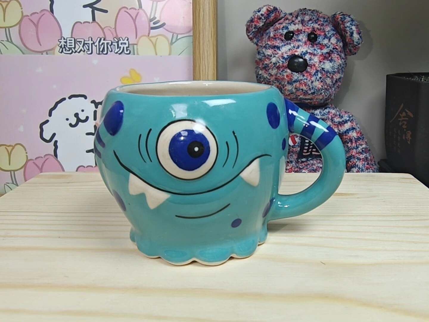 日本中古 Disney怪物電力公司 怪物大學 限量版大眼仔馬克杯 浮雕工藝 手作器型 收藏品 無磕碰 全品相