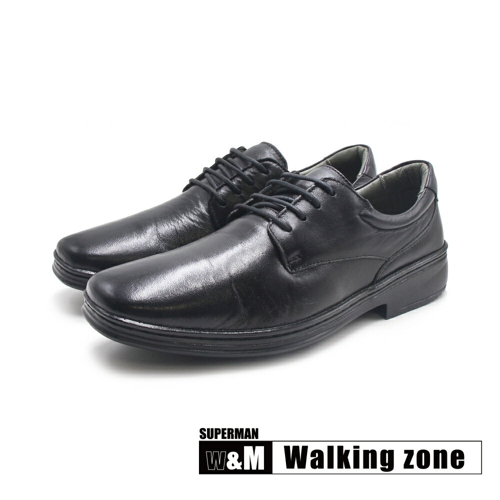 WALKING ZONE(男)SUPERMAN系列 Barcelona減壓紳士皮鞋 男鞋-黑色