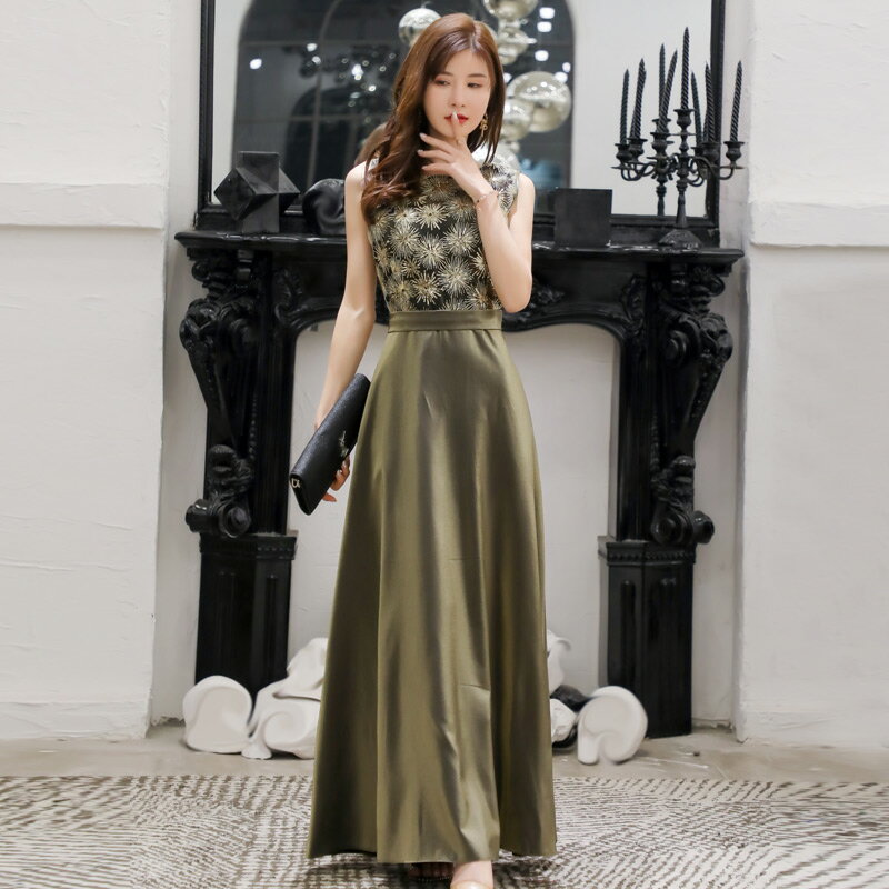 感性優雅絲絨無袖長禮服~尾牙晚宴春酒謝師宴[9980-JK]灰姑娘