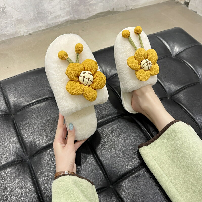 棉拖鞋女冬可愛網紅款居家室內防滑靜音毛毛拖鞋保暖毛絨棉拖鞋女