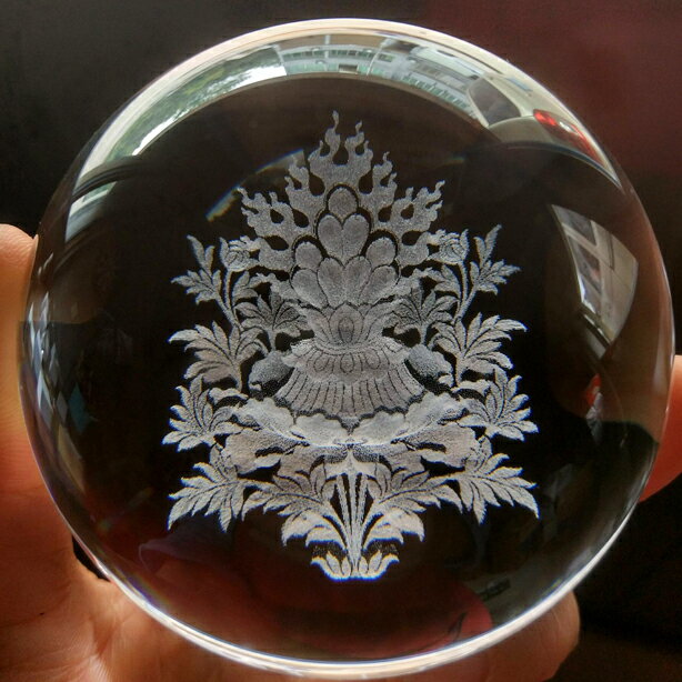 摩尼寶水晶球3D內雕擺件家居室內佛教工藝品擺設摩尼寶珠供奉裝飾