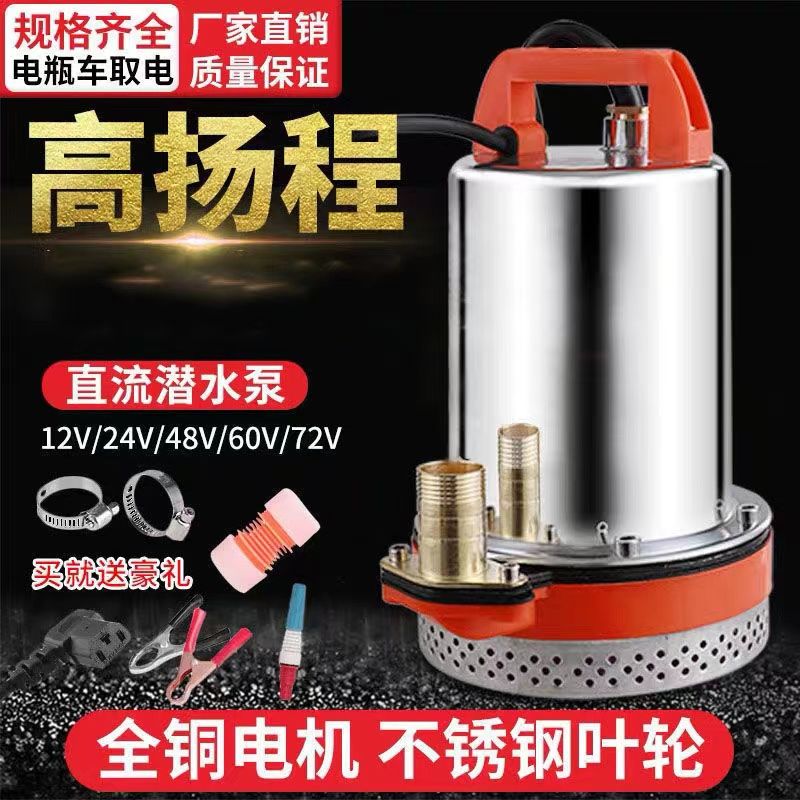 【臺灣公司 可開發票】農用48V高揚程直流潛水泵船用12V24V48V60V72V電瓶車電動車抽水機