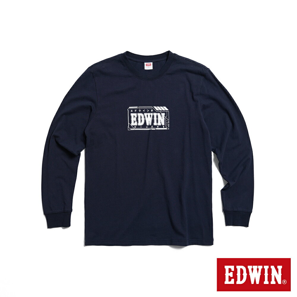EDWIN 東京散策系列 未來視窗長袖T恤-男女款 丈青色 #503生日慶