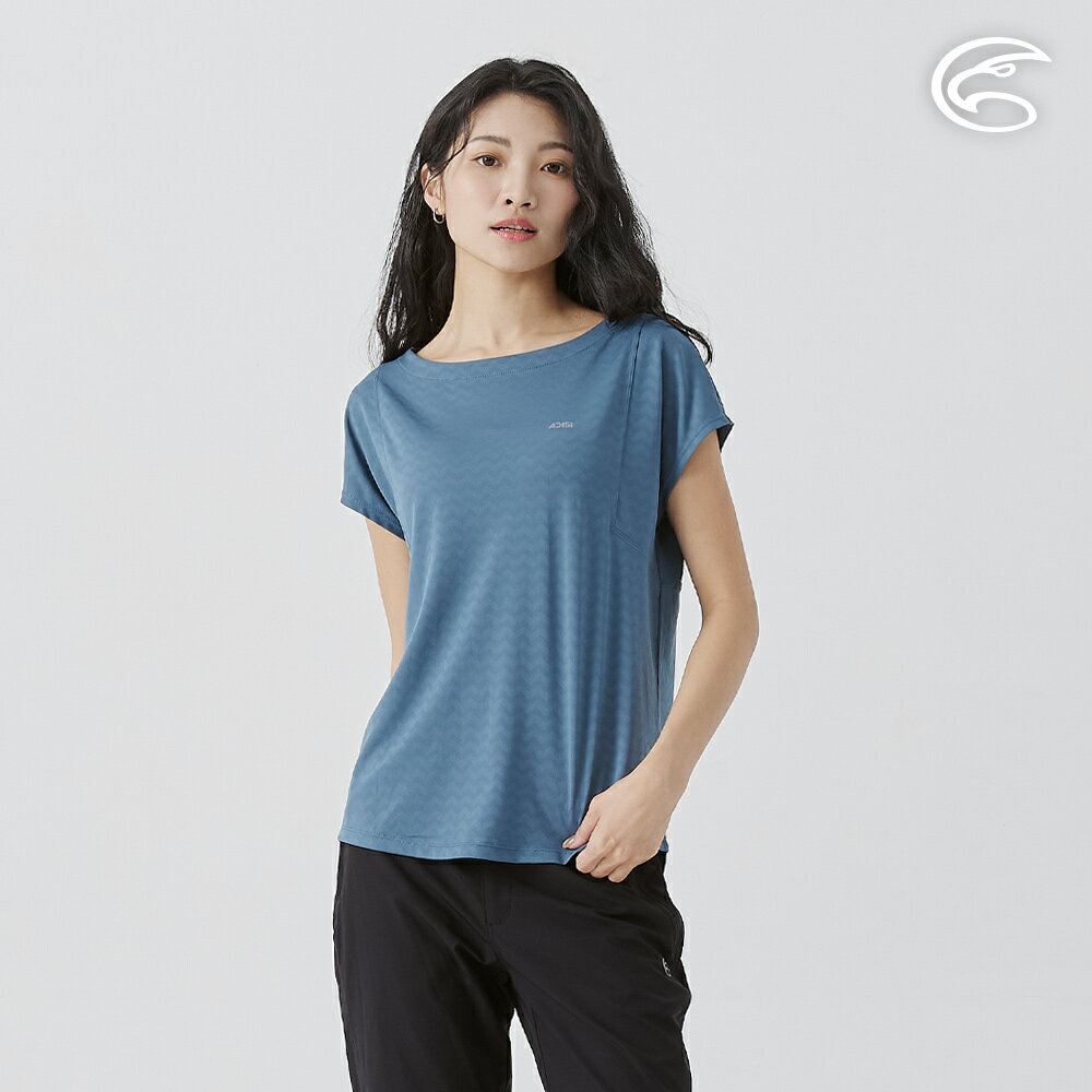 ADISI 女山形緹花消臭快乾圓領寬版T AL2511092 (M-2XL)｜環保紗 透氣 快乾 抗臭 排汗衣