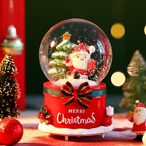 圣誕節水晶球音樂盒可發光飄雪八音盒送禮物男女生同學閨蜜朋友