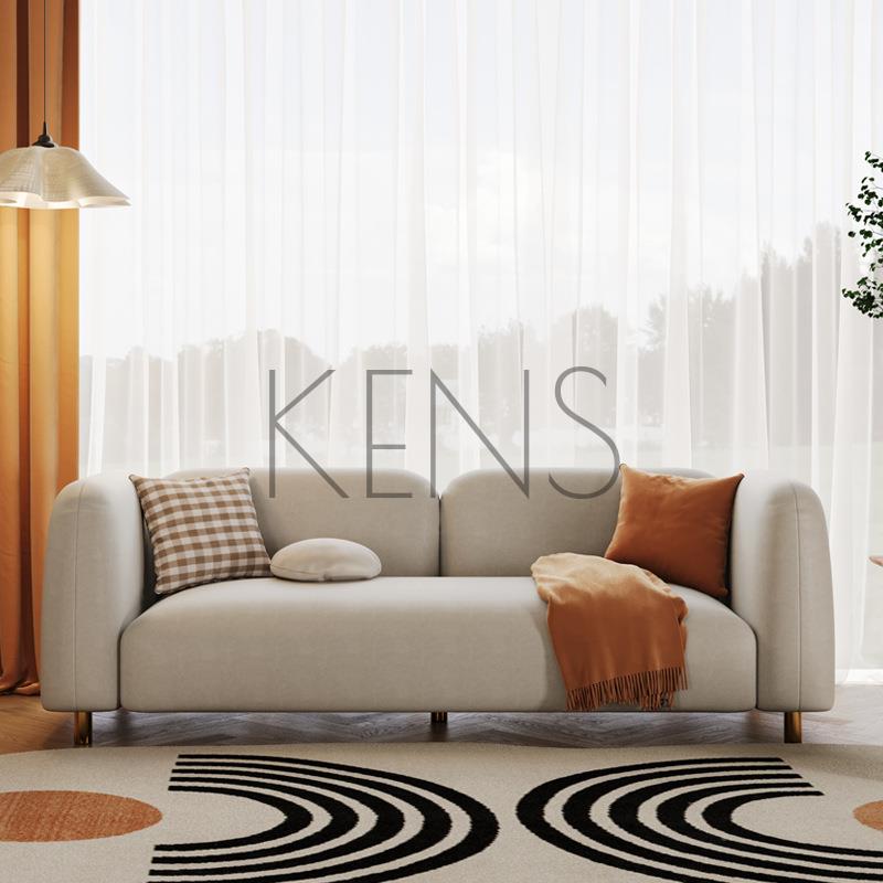 【KENS】沙發 沙發椅 北歐休閑沙發組合客廳沙發裝飾畫4人位直排沙發科技布沙發小戶型