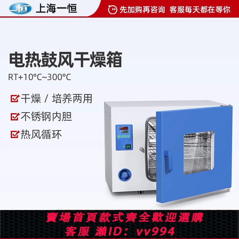 {公司貨 最低價}上海一恒電熱鼓風干燥箱實驗室數顯恒溫烘箱工業烤箱小型烘干箱