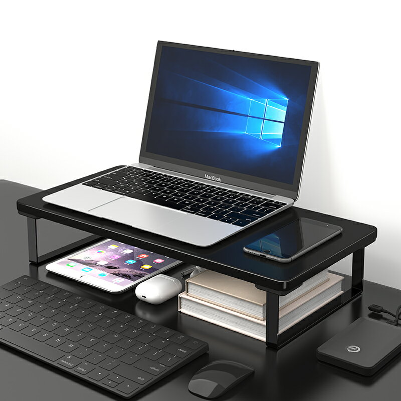 筆記本電腦增高架子辦公室顯示器桌面抬高支架收納置物架電腦增高