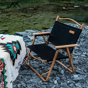 戶外露營椅子實木野外折疊椅雙人超輕便攜式休閑便捷克里特椅布藝