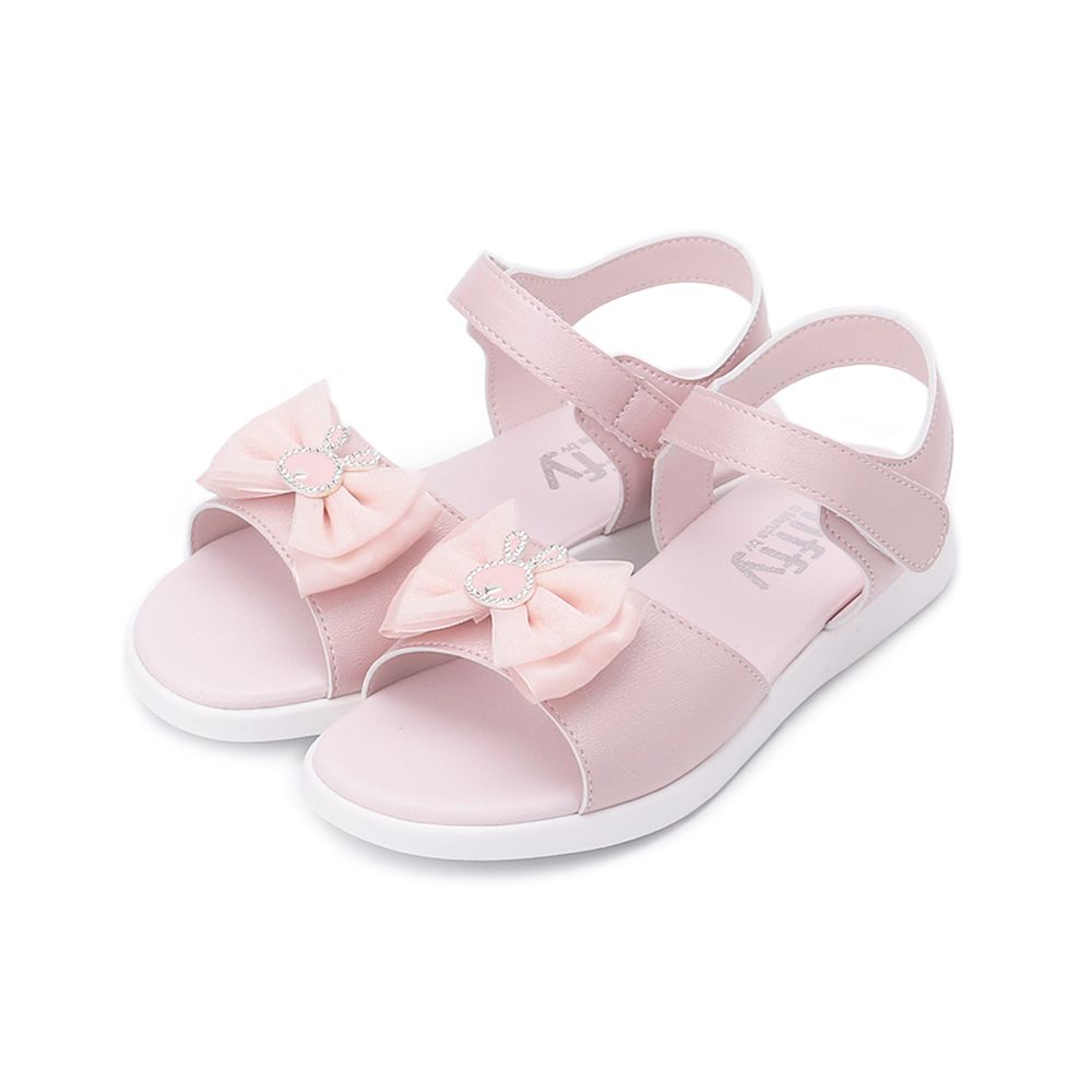 MIFFY 兔兔飾釦蝴蝶結涼鞋 粉 中童鞋