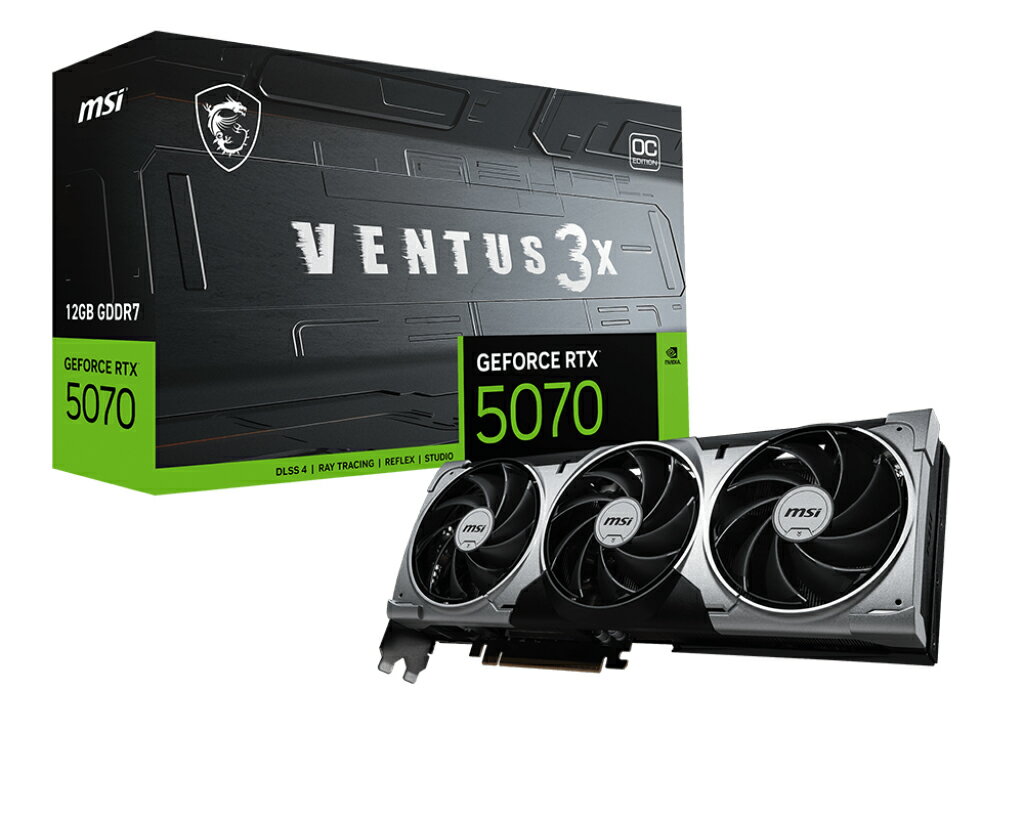 MSI 微星 GeForce RTX 5070 12G VENTUS 3X OC 顯卡 顯示卡
