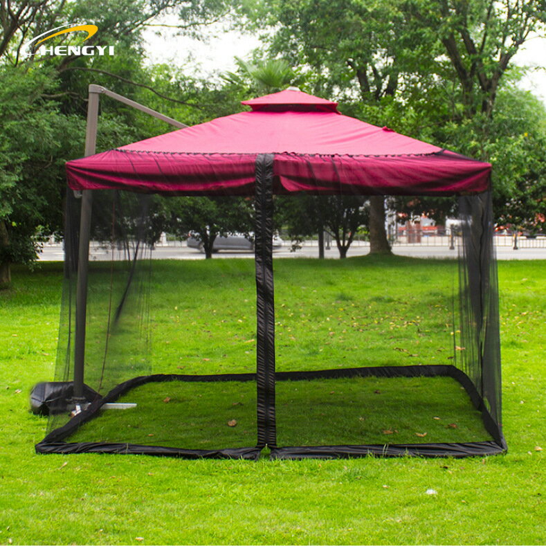 遮陽篷蚊帳庭院羅馬傘 鋼管篷 防蚊帳雙開門戶外遮陽傘網罩