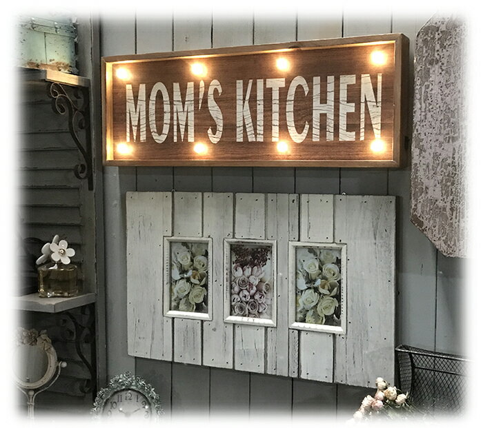 木質復古做舊壁掛燈飾 “媽媽的廚房” 懷舊風格1入