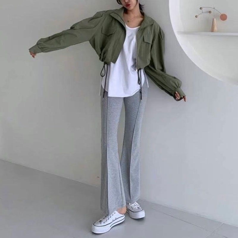 ANNAS 正韓 中線喇叭褲 長褲 棉質 彈性 顯瘦 修身 保暖 韓國 2