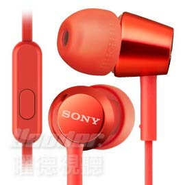 【曜德】SONY MDR-EX155AP 紅 細膩金屬 耳道式耳機 線控MIC ★ 送收納盒 ★