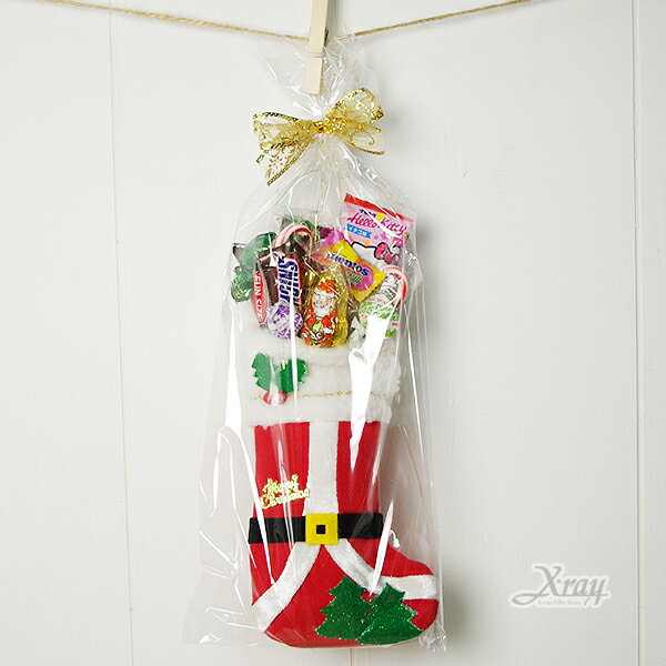10＂老公公造型襪糖果組，聖誕衣/聖誕帽/聖誕襪/禮物袋/聖誕老人裝，X射線【X3832121】