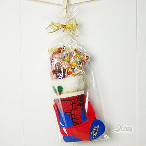 10＂蜘蛛人造型襪糖果組，聖誕衣/聖誕帽/聖誕襪/禮物袋/聖誕老人裝，X射線【X3839841】