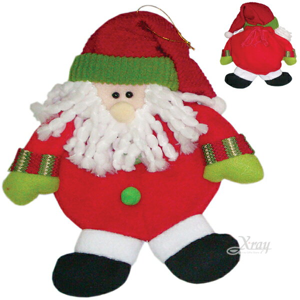 12＂聖誕老公公人偶禮物袋束袋，佈置裝飾/聖誕吊飾/聖誕裝，X射線【X295263】