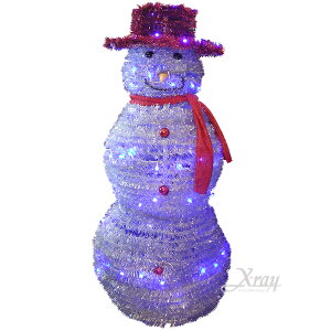 LED發光摺疊雪人(紅帽)，聖誕燈飾/聖誕佈置/擺飾/掛飾/造型燈/LED燈，X射線【X170001】