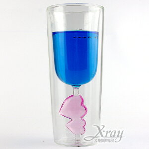 一串心飲料杯240ml，手工造型雙層杯/玻璃杯/耐熱/不含塑化劑&雙酚A，X射線【C060018】