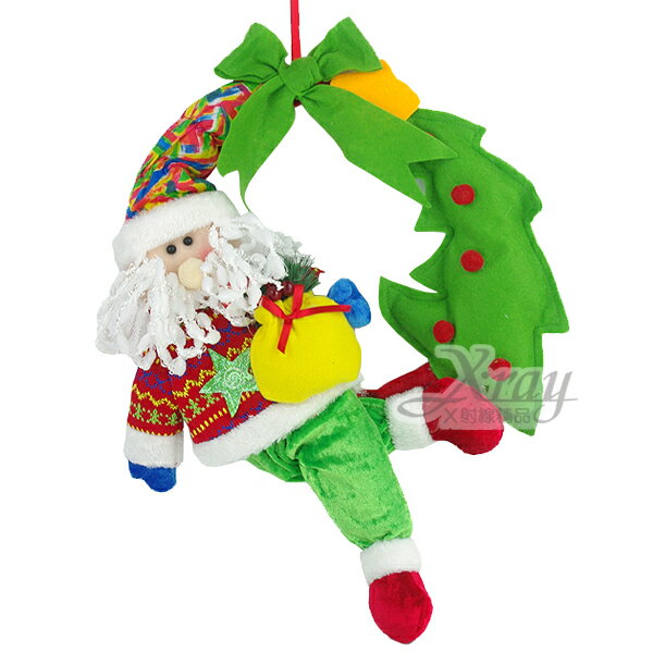 12＂星語聖誕花圈，聖誕節/聖誕禮物/聖誕佈置/聖誕掛飾/聖誕裝飾/聖誕吊飾/禮物袋，X射線【X295973】