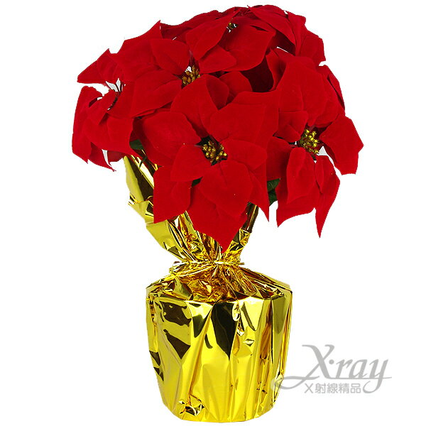 高級9頭聖誕花， 聖誕/佈置/聖誕裝飾/吊飾/交換禮物，X射線【X150005】