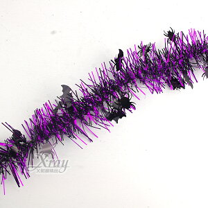 蜘蛛蝙蝠金蔥條(紫)，錫箔條飾品/萬聖佈置/萬聖節/裝飾/聖誕節，X射線【W405600】