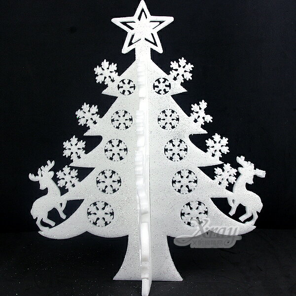 七彩粉雪花立體樹50cm，聖誕節/聖誕樹/聖誕佈置/聖誕掛飾/裝飾，X射線【X284885】