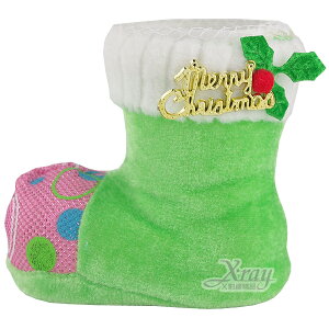 聖誕靴糖果桶(綠)，聖誕節/聖誕禮物/聖誕佈置/禮物袋/聖誕襪，X射線【X296414】