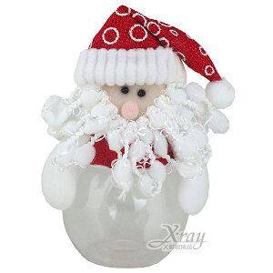圓型糖果罐-老公公(紅)，聖誕節/聖誕禮物/聖誕佈置/禮物袋，X射線【X170001】