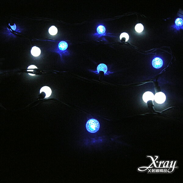 50燈珍珠線燈(藍白)+IC，聖誕樹/LED燈/聖誕燈/裝飾燈/燈飾/造型燈/聖誕佈置/聖誕樹，X射線【X090003】
