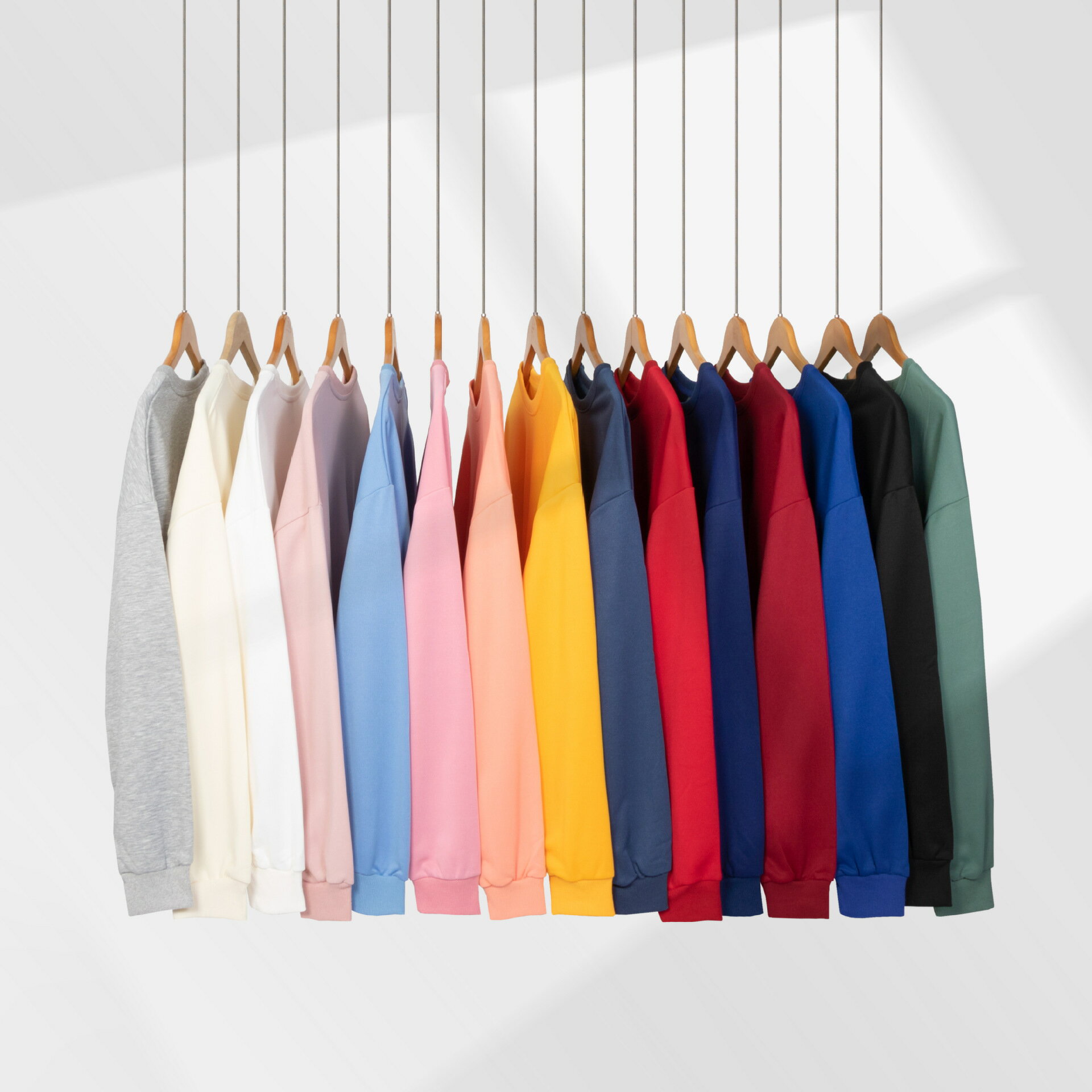 【喜挖】純色圓領斜紋T恤上衣全滌綸男女款長袖潮 1