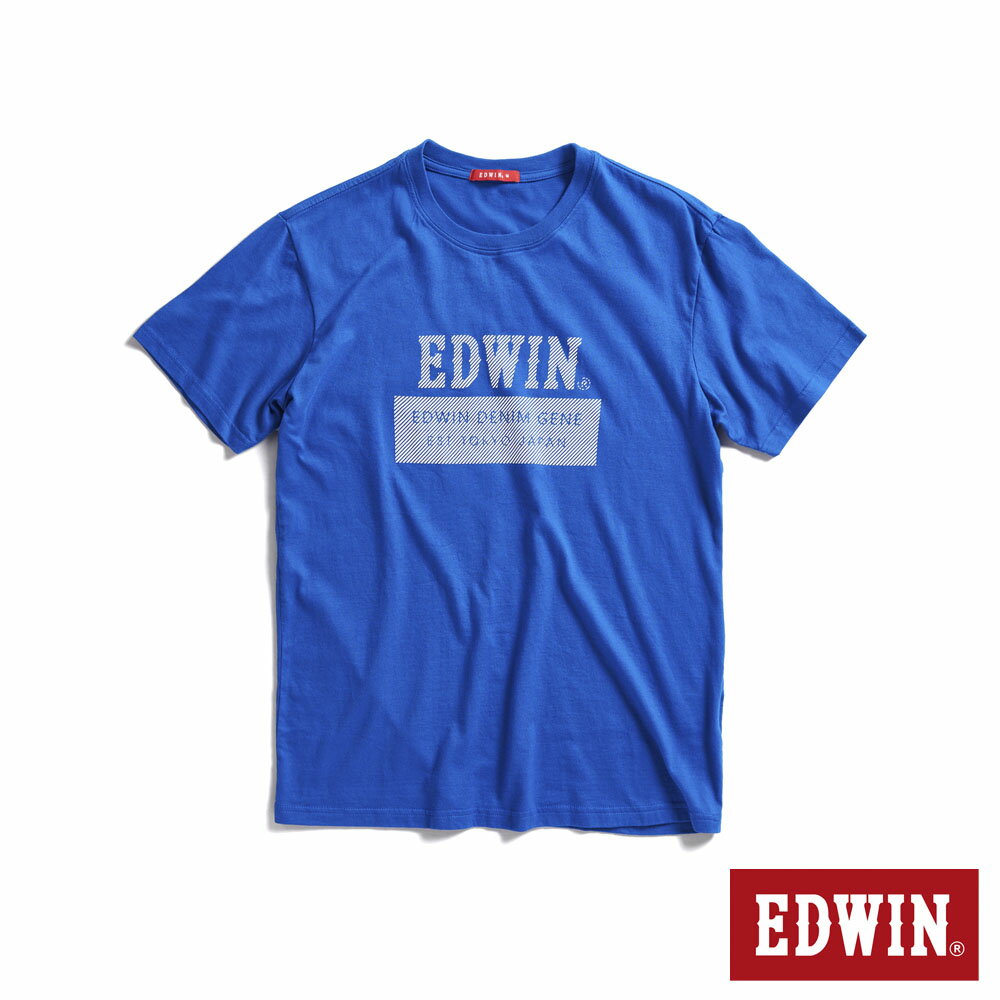EDWIN 男款 斜紋經典LOGO短袖T恤 (灰藍色) 0