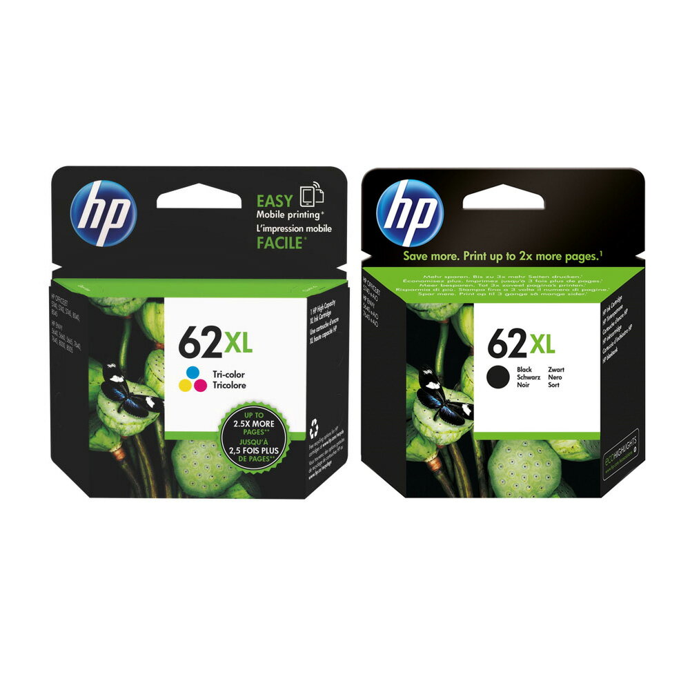 HP 62XL (C2P05AA 黑+C2P07AA 彩) 高容量 原廠墨水匣 適用：HP OJ200/200c/250/5740/5742