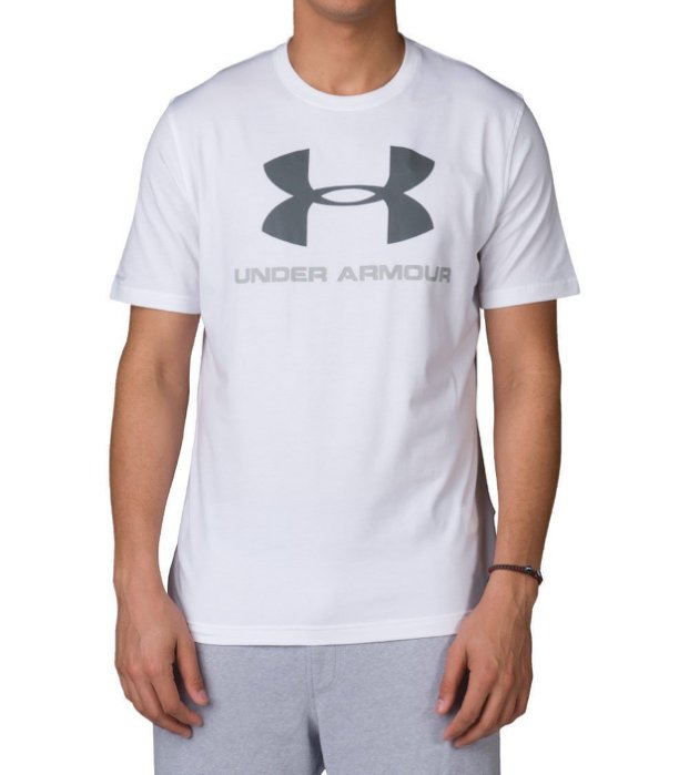 【H.Y SPORT】UNDER ARMOUR UA Sportstyle Logo 白色 T恤－Ｌ1257615-100