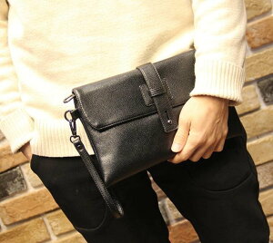 FINDSENSE Z1 韓國 時尚 潮 男 黑色 皮質 手拿包 手提包皮夾包 公事包