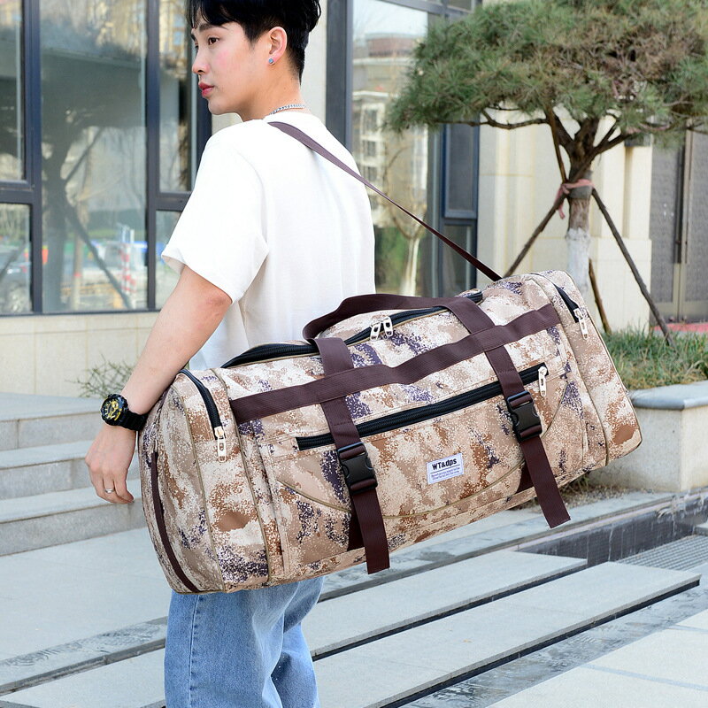 迷彩繫列超大容量可折疊手提運動收納包結實耐用行李袋