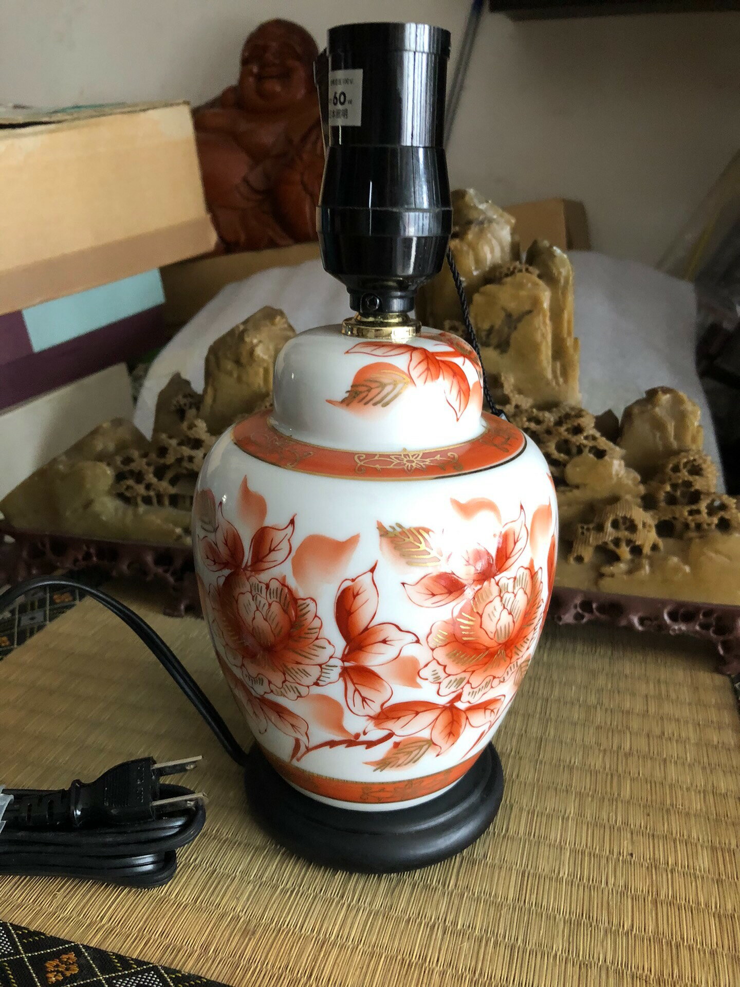 日本迴流臺燈瓷器臺燈將軍罐床頭燈